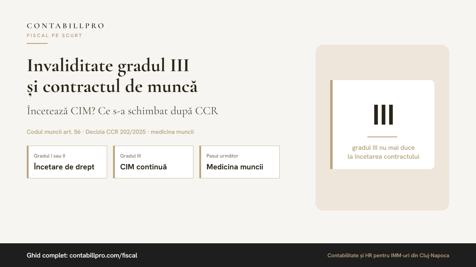 Salariat cu invaliditate gradul III: încetează contractul de muncă?