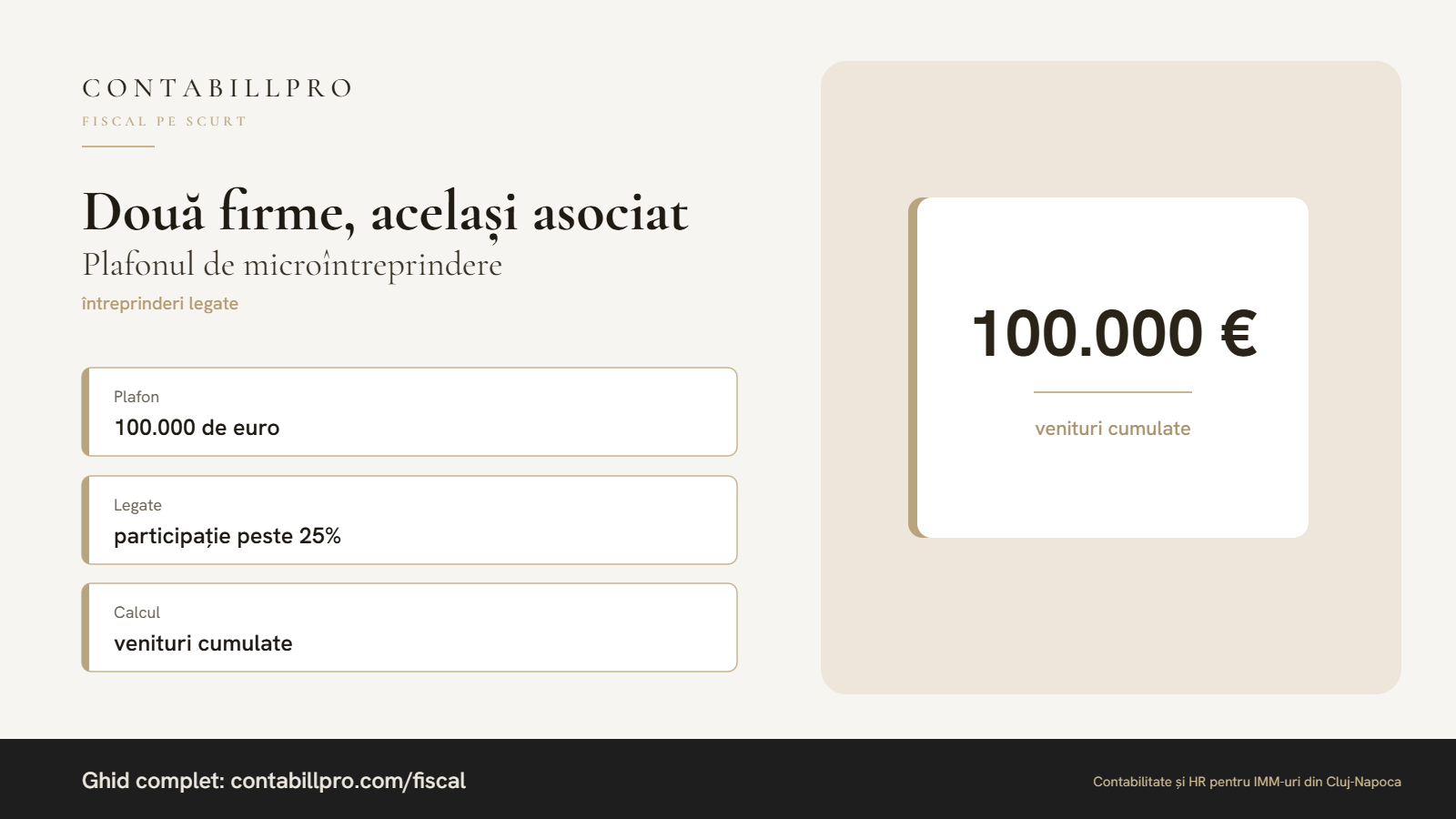 Două firme, același asociat: când se cumulează veniturile la plafonul de microîntreprindere